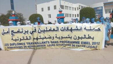 صورة عمال برنامج أمل يطالبون بتسوية وضعيتهم