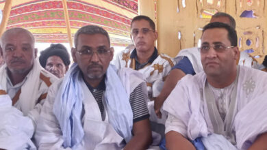 صورة ساكنة قرية الجزيرة بقيادة رجل الاعمال محمد فال الكوري يهنئون الوزير الاول مختار أجاي