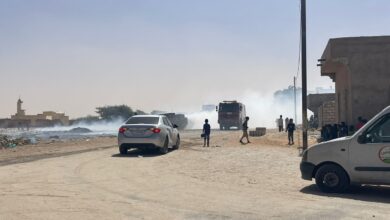 صورة توجنين : حريق مكب للنفايات يلوث منظقة مكتظة بالسكان والمؤسسات الخدمية وقت الذروة