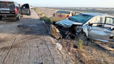 صورة حادث سير على طريق شكار – مكطع لحجار يخلف عددا من الجرحى