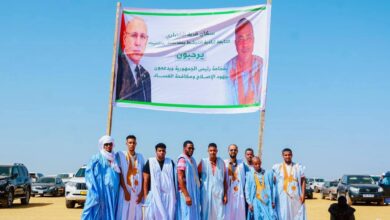 صورة سكان قرية الخزباري في استقبال ولد الغزواني بروصو