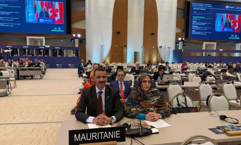صورة معالي وزير الثقافة يلقي كلمة موريتانيا أمام الجمعية العامة الثالثة والأربعين لليونسكو في سمرقند