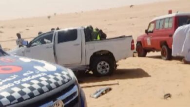 صورة وفاة شخص وإصابات حرجة في حادث تصادم على طريق نواذيبو